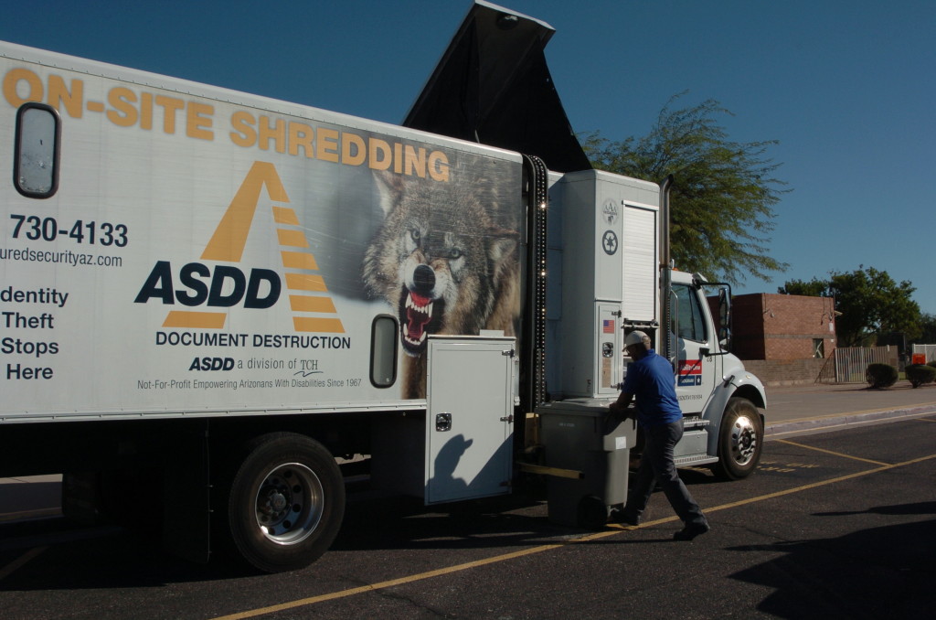 ASDD Document Shred Truck in Action - Ahwatukee Shred-A-Thon
