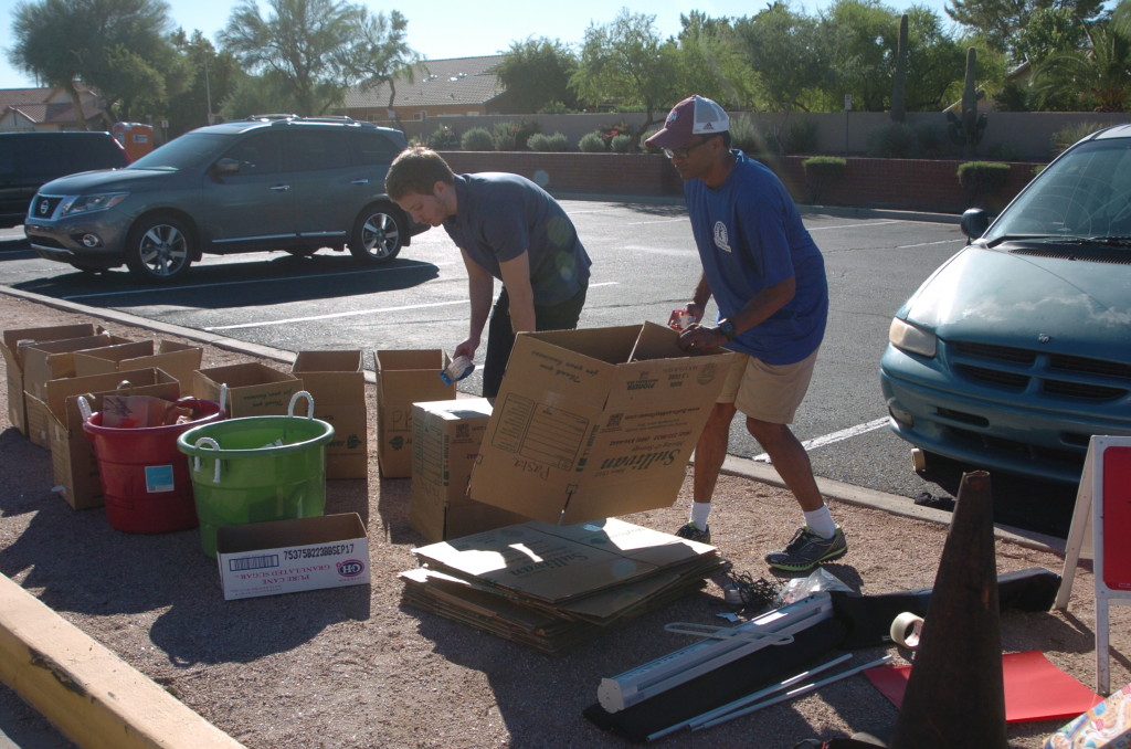 Getting Boxes Ready For Food For Shred-A-Thon