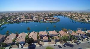 Aerial view of the lakes in Lakewood