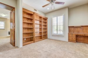 Private study or library with a hidden room