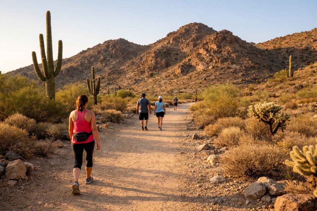 Hiking trail in South Mountain Park near Ahwatukee Phoenix