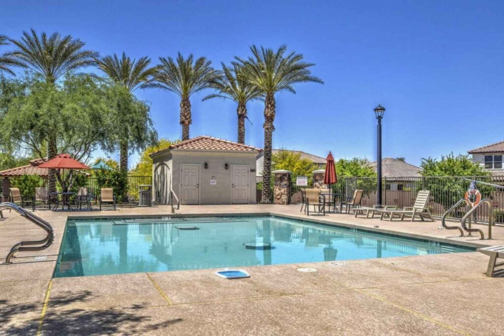 Arizona community pool and HOA-maintained landscape