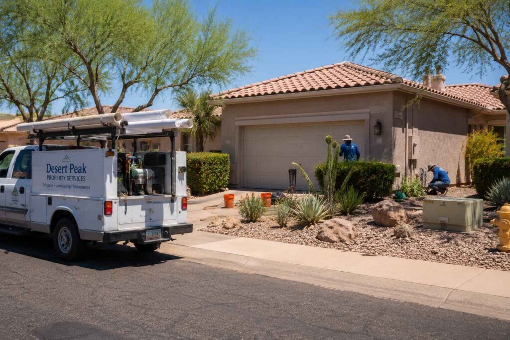 Service contractors performing work at a Phoenix rental property while the owner is absent.